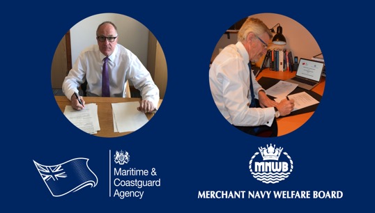 CEO of the MCA, Brian Johnson and MNWB Chairman Captain Andrew Cassels. Image: Maritime and Coastguard Agency Image:CEO of the MCA, Brian Johnson and MNWB Chairman Captain Andrew Cassels. Image: Maritime and Coastguard Agency