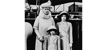Princess Elizabeth and her younger sister Princess Margaret on a tour of the London dockyards with their grandmother Queen Mary. Image: Wikimedia Commons Image:Princess Elizabeth and her younger sister Princess Margaret on a tour of the London dockyards with their grandmother Queen Mary. Image: Wikimedia Commons