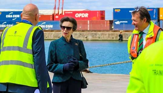 The Princess Royal visits Bristol Port. Image: Maritime UK Image:The Princess Royal visits Bristol Port. Image: Maritime UK