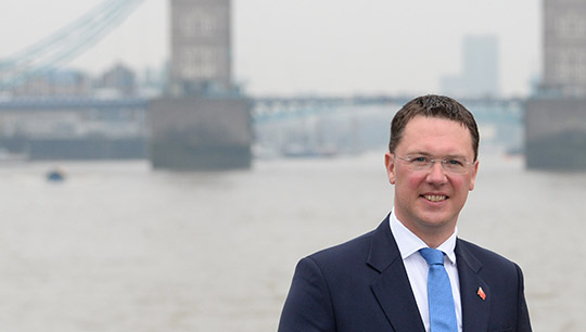 Maritime Minister Robert Courts at London International Shipping Week. Image:Maritime Minister Robert Courts at London International Shipping Week.
