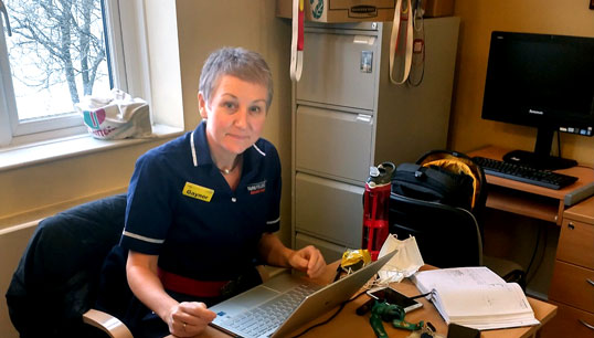Specialist dementia care nurse Gaynor Harrison at work at Nautilus Mariners' Park. Image:Specialist dementia care nurse Gaynor Harrison at work at Nautilus Mariners' Park.