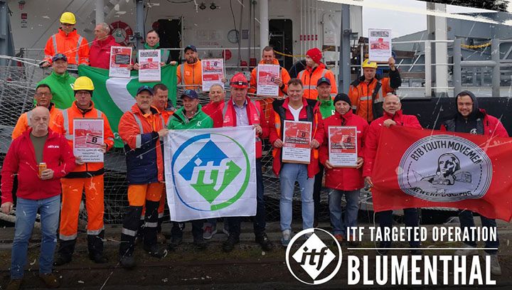 Safeguarding the rights of seafarers working on Blumenthal ships is now the ITF’s 'number one priority'. Image:Safeguarding the rights of seafarers working on Blumenthal ships is now the ITF’s 'number one priority'.