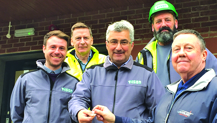 Nautilus assistant general secretary Ronnie Cunningham (far right) receives the keys to John Fay House at Nautilus Mariners' Park. Image:Nautilus assistant general secretary Ronnie Cunningham (far right) receives the keys to John Fay House at Nautilus Mariners' Park.