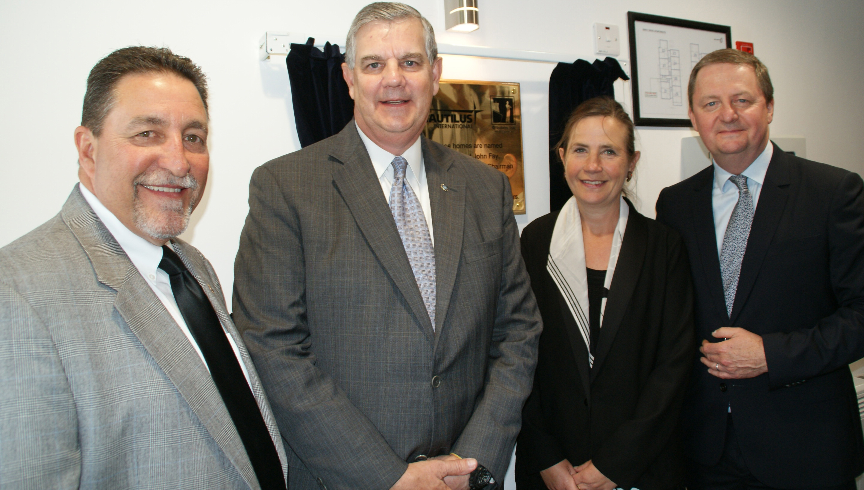 At the opening from left to right are:Dave Heindel, chair of the ITF Seafarers' Trust board of trustees; John Fay Jr; Katie Higginbottom, head of the ITF Seafarers' Trust, and Mark Dickinson Image:At the opening from left to right are:Dave Heindel, chair of the ITF Seafarers' Trust board of trustees; John Fay Jr; Katie Higginbottom, head of the ITF Seafarers' Trust, and Mark Dickinson