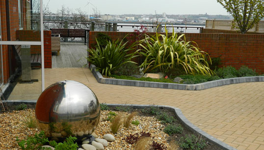 Mariners' Park Care Home garden and view of the River Mersey. Image:Mariners' Park Care Home garden and view of the River Mersey.