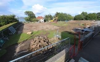 Clearing the site of the grass and stripping the topsoil. The new complex will have views of the River Mersey. Mere Bank (distant building), bought by a Nautilus predecessor Union, the Mercantile Marine Service Association, has been cleared. Image: Time-lapse Manchester Image:Clearing the site of the grass and stripping the topsoil. The new complex will have views of the River Mersey. Mere Bank (distant building), bought by a Nautilus predecessor Union, the Mercantile Marine Service Association, has been cleared. Image: Time-lapse Manchester