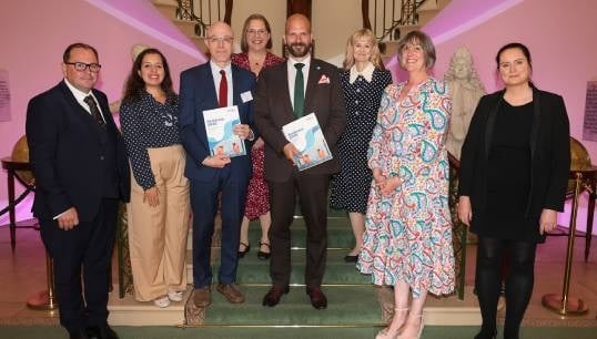 Dr Tim Slingsby (middle) MCG chair (Lloyd's Register Foundation) during the launch of the Seafarer 2040 report, where Nautilus head of welfare and care Andrew Jones (left) also took part in a panel discussion. Also important to the research are Joanne McVeigh (first right), who led the report and Caroline Pena (second left) who worked with Joanne. From third left the others are Ben Gibbons (MCG) and MCG member representatives; Tina Barnes (The Seafarers’ Charity), Sandra Welch (Seafarers Hospital Society) and Vikki Muir (Trinity House). Images: MCG Image:Dr Tim Slingsby (middle) MCG chair (Lloyd's Register Foundation) during the launch of the Seafarer 2040 report, where Nautilus head of welfare and care Andrew Jones (left) also took part in a panel discussion. Also important to the research are Joanne McVeigh (first right), who led the report and Caroline Pena (second left) who worked with Joanne. From third left the others are Ben Gibbons (MCG) and MCG member representatives; Tina Barnes (The Seafarers’ Charity), Sandra Welch (Seafarers Hospital Society) and Vikki Muir (Trinity House). Images: MCG