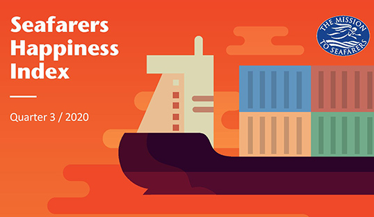 Front cover of the Q3 2020 Seafarers Happiness Index report, produced by the Mission to Seafarers in conjunction with the Shipowners' Club and Wallem Group Image:Front cover of the Q3 2020 Seafarers Happiness Index report, produced by the Mission to Seafarers in conjunction with the Shipowners' Club and Wallem Group