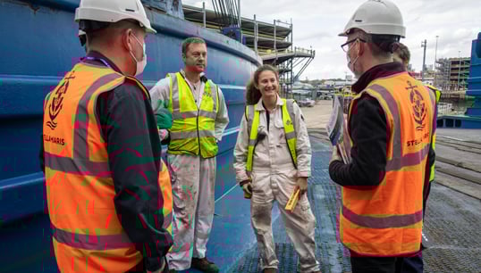 Stella Maris chaplains on a ship visit. Image: Stella Maris Image:Stella Maris chaplains on a ship visit. Image: Stella Maris