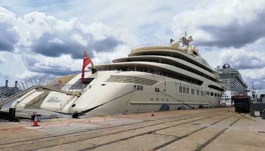The Dilbar which berthed in Southampton: Image: Twitter - Suzuki Marine UK Image:The Dilbar which berthed in Southampton: Image: Twitter - Suzuki Marine UK