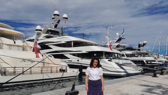 Nautilus specialist yacht officials such as Laura Molineux (pictured) are regularly on hand at superyacht shows to talk to crew about any issues. Image: Nautilus International/Monaco 2022 Image:Nautilus specialist yacht officials such as Laura Molineux (pictured) are regularly on hand at superyacht shows to talk to crew about any issues. Image: Nautilus International/Monaco 2022