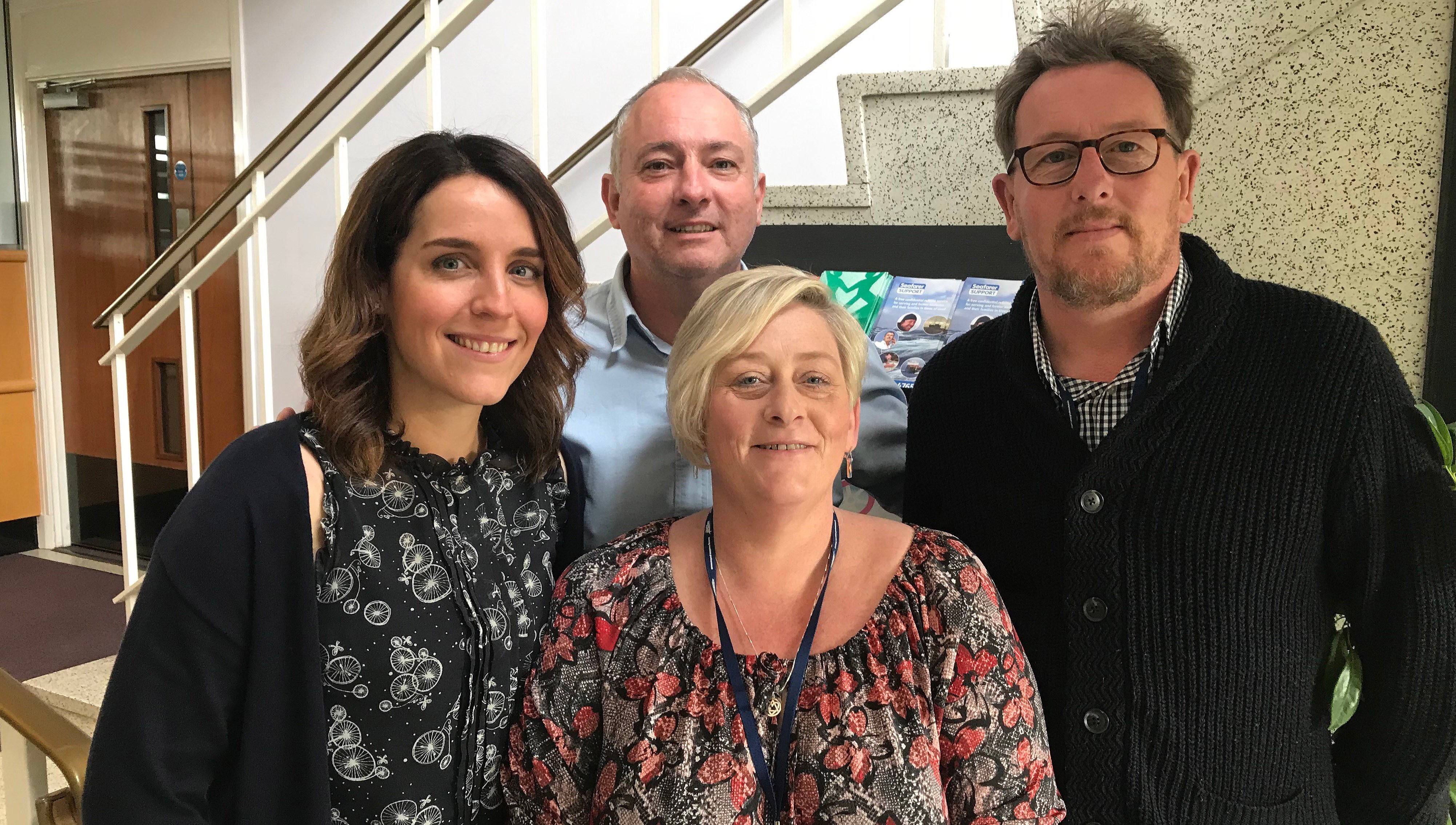 Nautilus Welfare Fund case workers from left: Laura Molineux, Iain Lindsay, John Norris, Sandra Silverwood. Image:Nautilus Welfare Fund case workers from left: Laura Molineux, Iain Lindsay, John Norris, Sandra Silverwood.